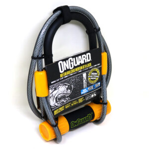 Candado OnGuard con Llave U-Lock Bulldog Medium DT 90mmx175mm mas cable 120cmx10mm Amarillo