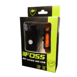 Set Luces FOSS USB Blanca 120 Lumens 3 Func. Rojo 15 Lumens 4 Funciones